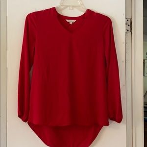 Red long sleeve blouse
